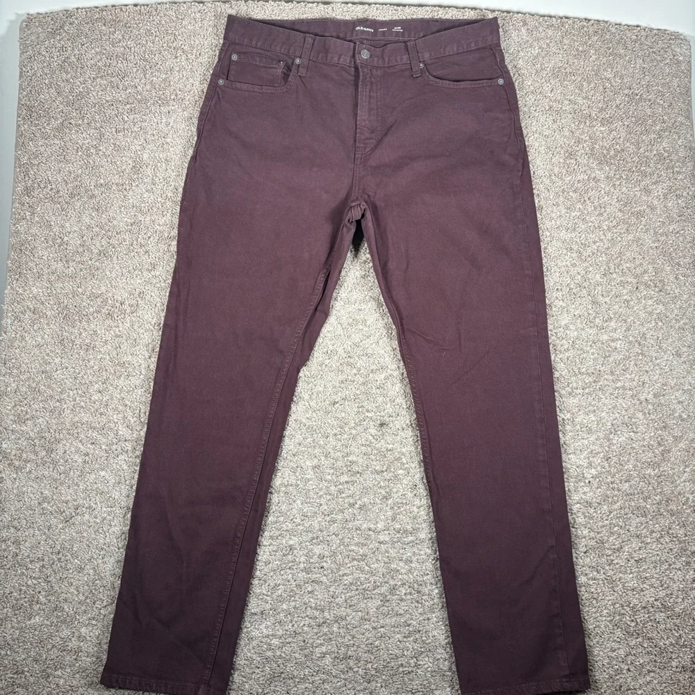 Old Navy Slim Built-In Flex Burgundy Jeans Mens Size 38x32 - Picture 2 of 9